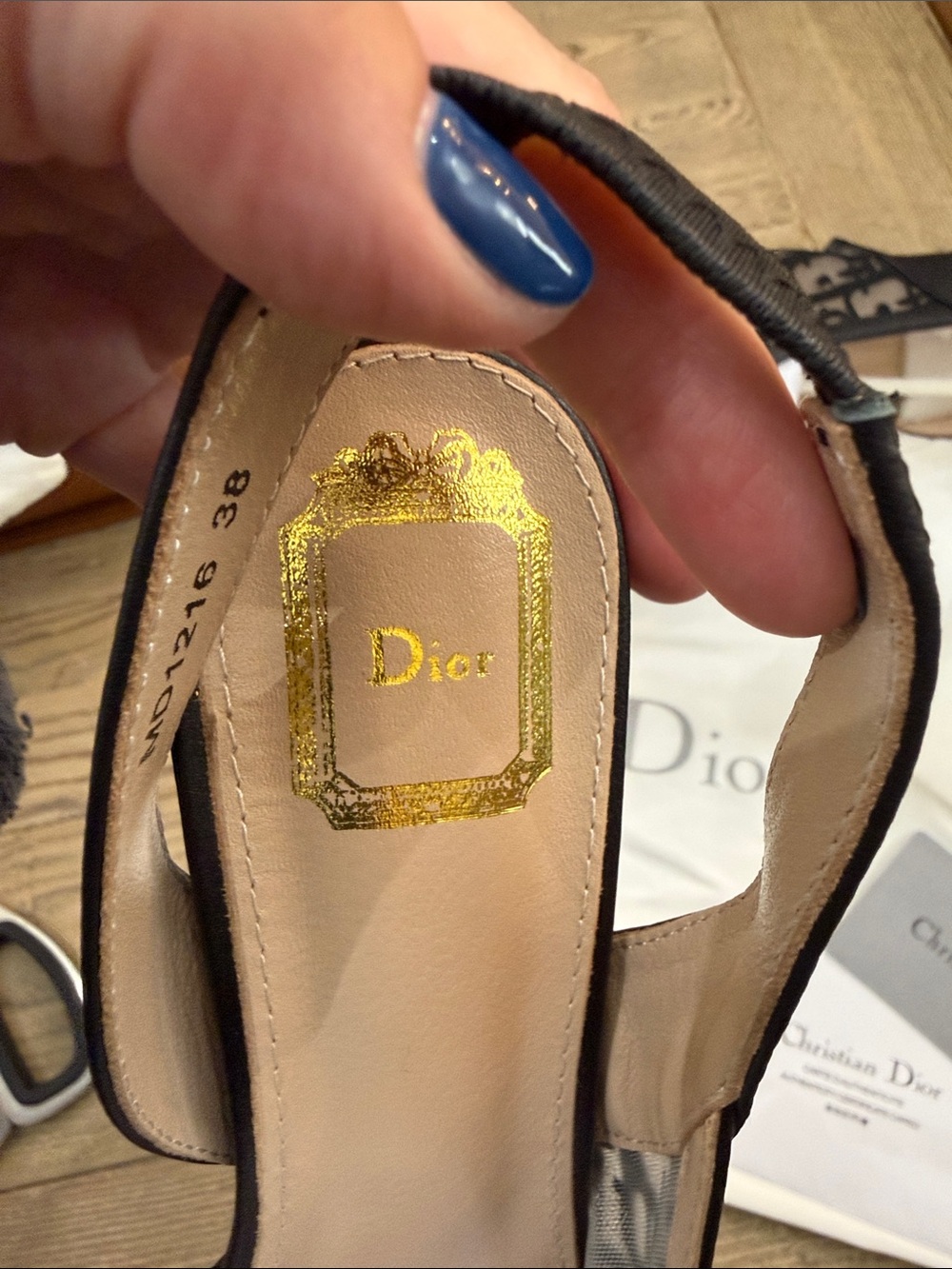 CD Black Logo Mesh Slingback Heels - Picture 5 of 5